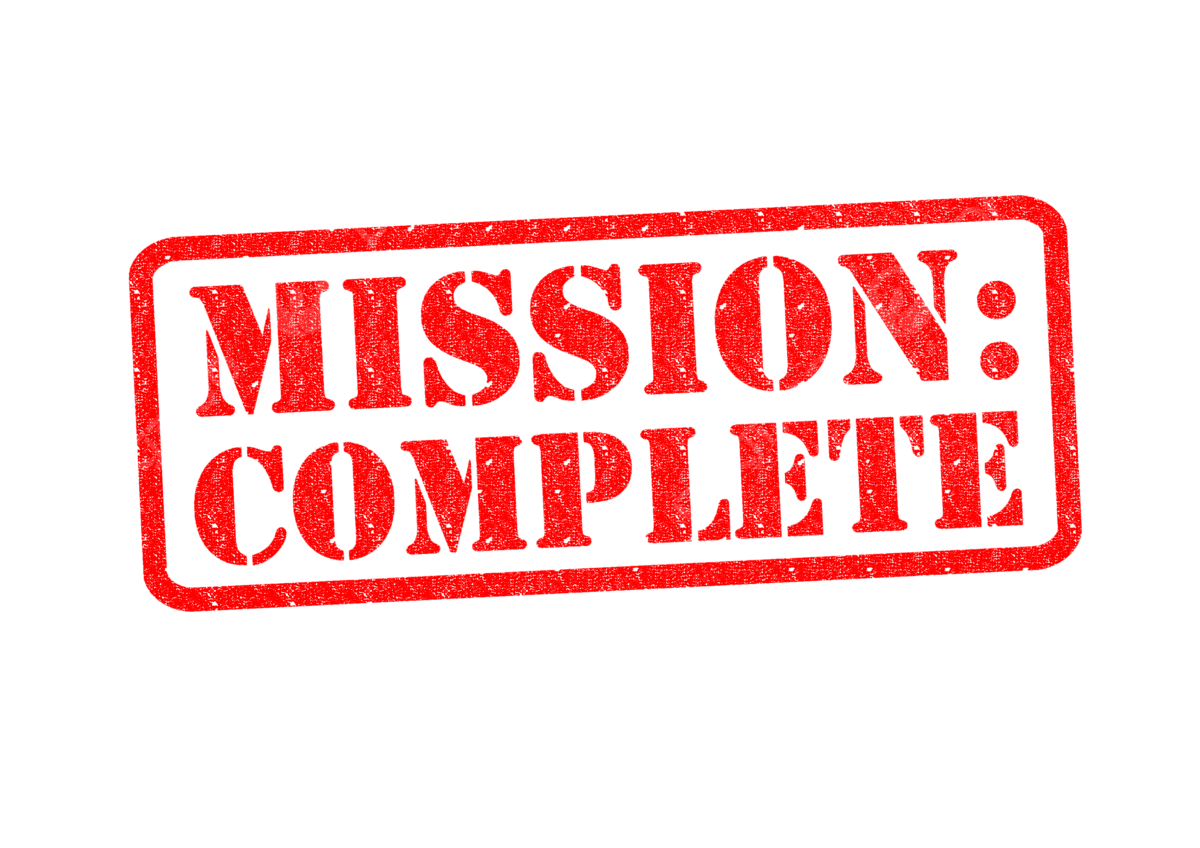 Mission complete signal